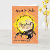 Scorpio October 24 to November 22 Greeting Card Kaart (Gele Bloem)