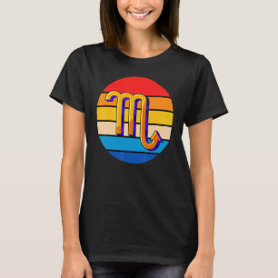 Scorpio Retro Sunset Zodiac Sign Birthday T-shirt