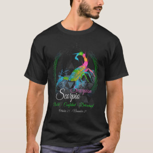 Scorpio Retro Sunset Zodiac Sign Birthday T-shirt
