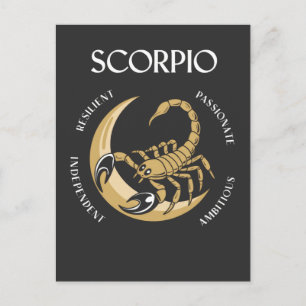Scorpio Rising Ambitious Competitive Scorpio Trait Briefkaart