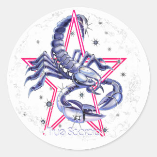 Scorpio Ronde Tekkers met stoornis Ronde Sticker