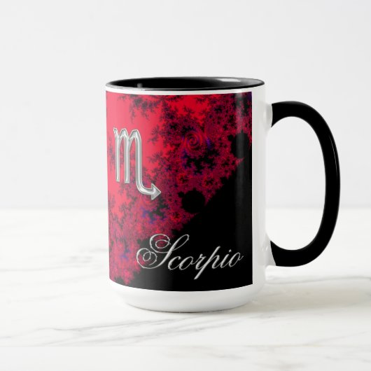 Scorpio Rood en Zwarte Zodiac Mok (Rechts)