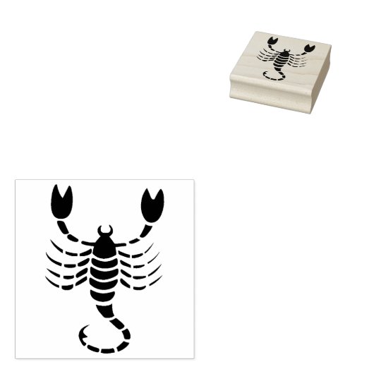 scorpio scorpion zodiac art stamp 	rubberstempel (Gestempeld)