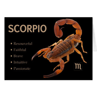 Scorpio/Scorpion Zodiac-kaart met kenmerken
