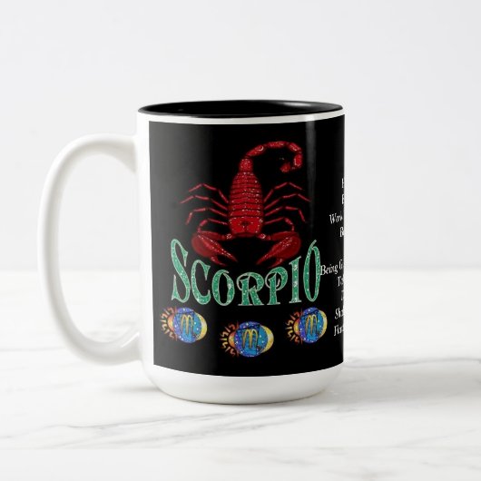 Scorpio signe de naissance Zodiac Mug (Gauche)