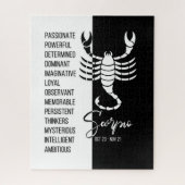 Scorpio signe Zodiac, Puzzle noir et blanc (Vertical)