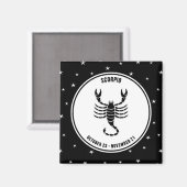 Scorpio signe Zodiaque, Aimant noir et blanc (Recto/Verso)