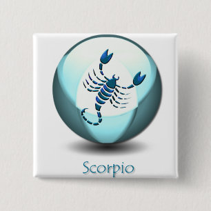 Scorpio Symbool Pin Vierkante Button 5,1 Cm