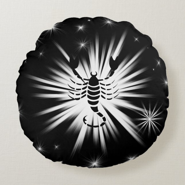 Scorpio-teken Rond Kussen (Voorkant)
