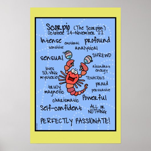 Scorpio-tekstwolkenposter Poster (Voorkant)