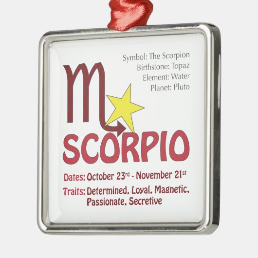 Scorpio Traits Square Ornament (Links)