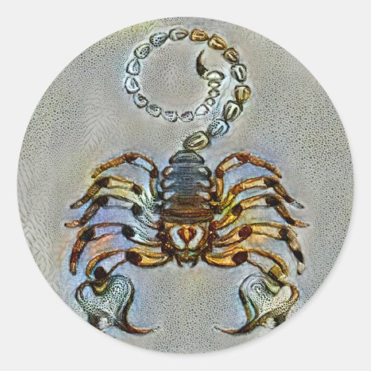 Scorpio Venice Ronde Sticker (Voorkant)