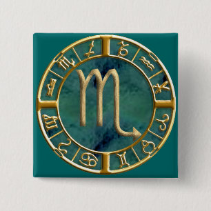 Scorpio Vierkante Button 5,1 Cm
