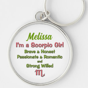 Scorpio voor Girls Pink en Green Zodiac Sleutelhanger
