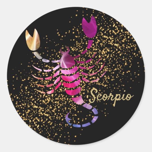 Scorpio - Zodiab Sign Ronde Sticker (Voorkant)