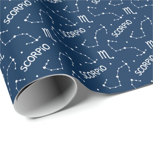 Scorpio Zodiac Astrological Sign Pattern Cadeaupapier (Rol Hoek)