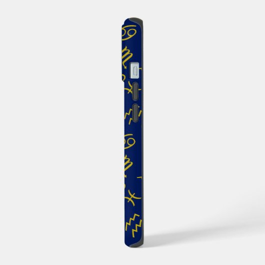 Scorpio Zodiac+Astrologie Symboles Motif Gld+Blues (Côté gauche)