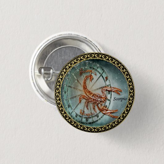 Scorpio Zodiac Astrology design Ronde Button 3,2 Cm (Voorkant /achterkant)