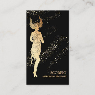 *~* SCORPIO Zodiac Astrology Reading Black Gold Visitekaartje