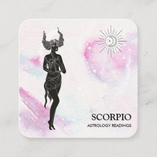 *~* SCORPIO Zodiac Astrology Readings Violet Blue Vierkante Visitekaartje