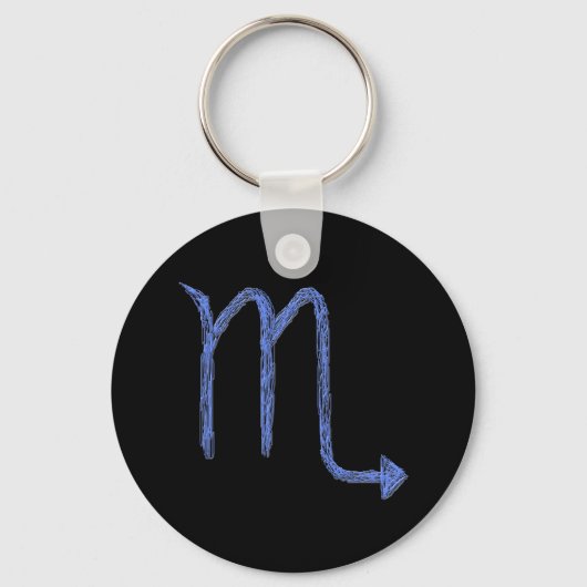 Scorpio. Zodiac Astrology Sign. Blauw. Sleutelhanger (Voorkant)