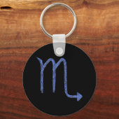 Scorpio. Zodiac Astrology Sign. Blauw. Sleutelhanger (Voorkant)