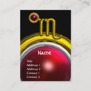 SCORPIO ZODIAC BIRTHDAY MONOGRAM Red Grenade Visitekaartje