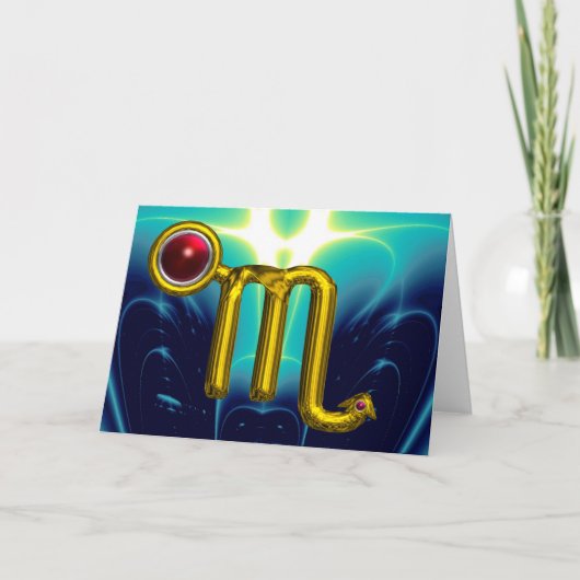 SCORPIO Zodiac Birthday Red Grenade Kaart (Voorkant)