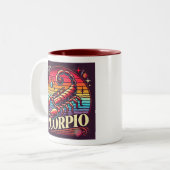 Scorpio Zodiac Café Mug Retro Design (Devant gauche)