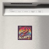 Scorpio Zodiac Carré Magnet Retro (In Situ (Lave-vaisselle))