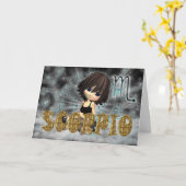 Scorpio Zodiac carte d'anniversaire avec tarte cut (Fleur jaune)