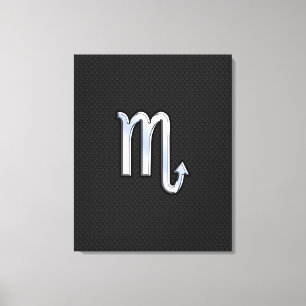 Scorpio Zodiac chrome als Sign black slang skin Canvas Afdruk