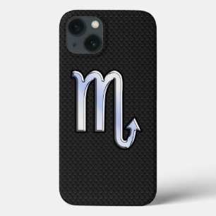 Scorpio Zodiac-chroom zoals op zwarte slangenhuid iPhone 13 Hoesje