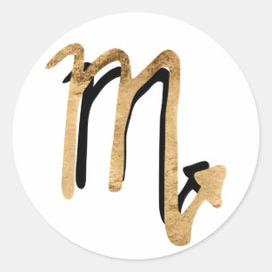 Scorpio zodiac constellatie zwart goudsymbool ronde sticker