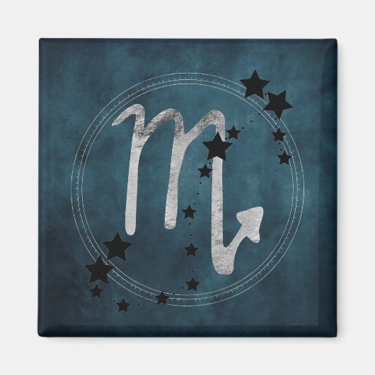 Scorpio zodiac constellatie zwart & zilver magneet (Voorkant)