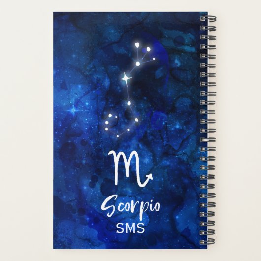Scorpio Zodiac Constellation Bleu Galaxie Monogram (Dos)
