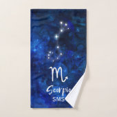 Scorpio Zodiac Constellation Bleu Galaxie Monogram (Serviette à main)