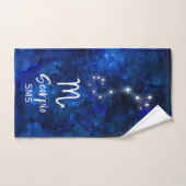 Scorpio Zodiac Constellation Bleu Galaxie Monogram (Serviette à main)