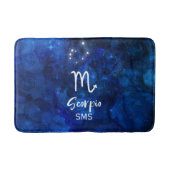 Scorpio Zodiac Constellation Blue Galaxy Monogram Badmat (Voorkant)