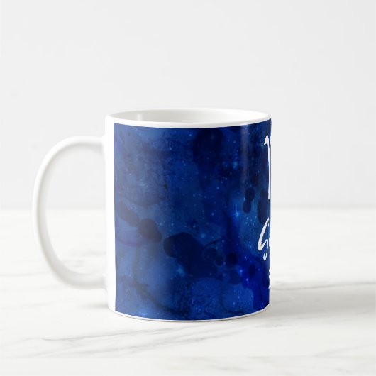 Scorpio Zodiac Constellation Blue Galaxy Monogram Koffiemok (Links)