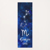 Scorpio Zodiac Constellation Blue Galaxy Monogram Yogamat (Voorkant)