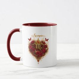 Scorpio Zodiac Floral Heart Mug – Intense Astrolog Mok