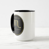 Scorpio Zodiac Gold Oval Emblem Mug | Luxury Astro (Devant gauche)