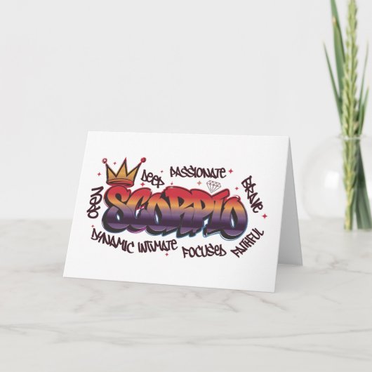 Scorpio zodiac graffiti kaart (Voorkant)