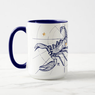 Scorpio Zodiac Navy Blue & Gold Birth Mok