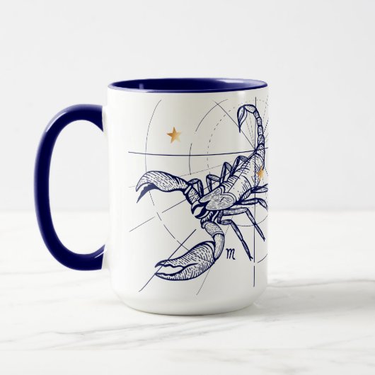 Scorpio Zodiac Navy Blue & Gold Birth Mok (Links)
