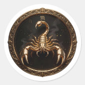 Scorpio Zodiac Scorpion Ronde Sticker (Voorkant)