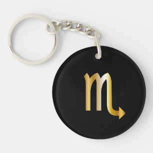 Scorpio Zodiac Sign, Black & Gold Sleutelhanger