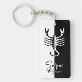 Scorpio Zodiac Sign, Black & White Sleutelhanger