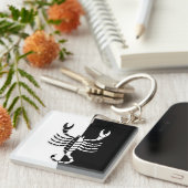 Scorpio Zodiac Sign, Black & White Sleutelhanger (Voorkant Rechts)
